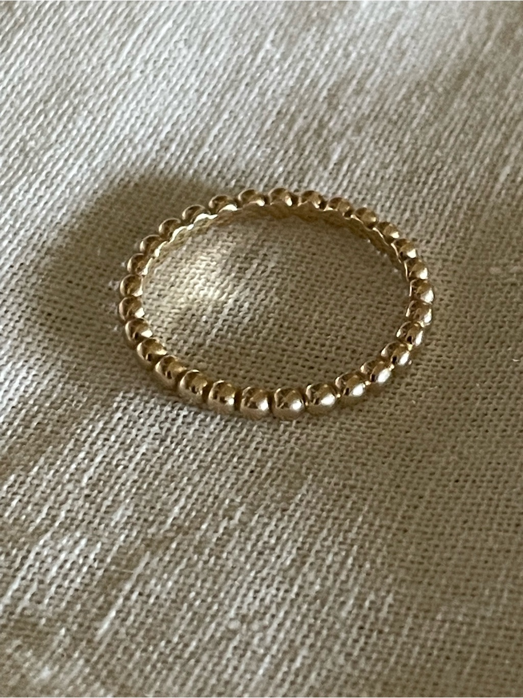 Solid 14k Yellow Gold 2mm Beaded Ring, Kassidy